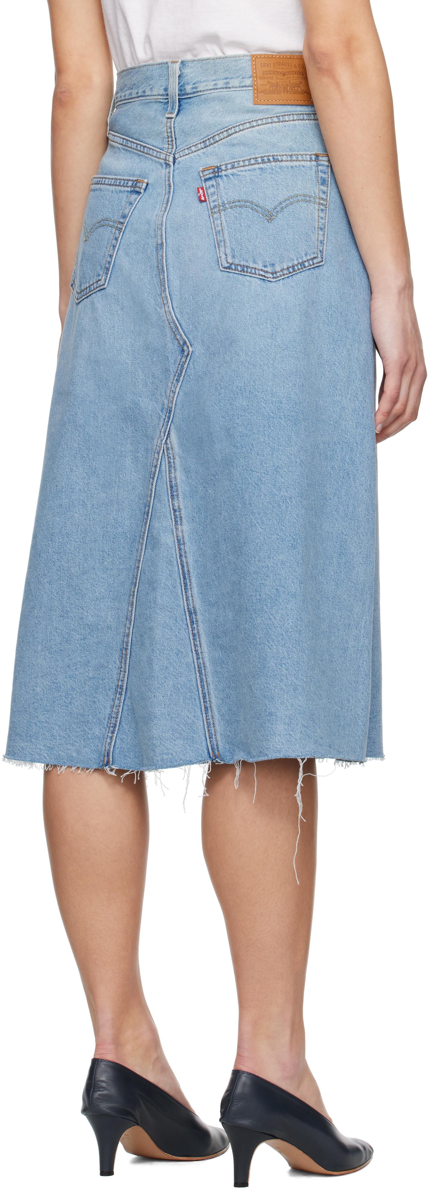 Levi's High Rise A-Line Denim Midi Skirt in Blue Lyst UK
