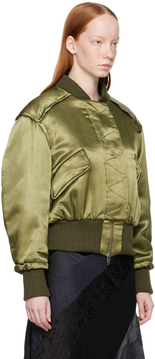 PERVERZE Flight Bomber Jacket in Green | Lyst