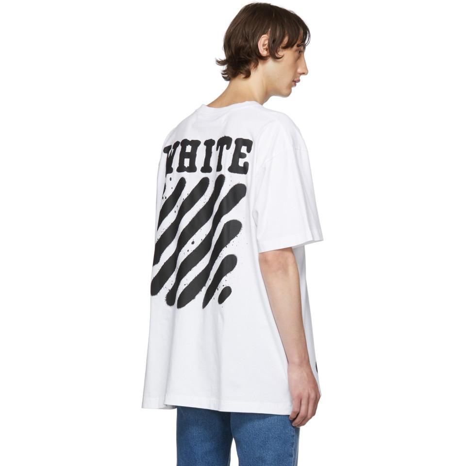 Off-White c/o Virgil Abloh Ssense Exclusive White Incomplete Spray Paint T- shirt for Men | Lyst