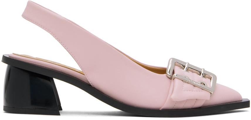 【GANNI】FEMININE BUCKLE SLINGBACK PUMPS/ 各色 Black Black Feminine Buckle Slingback Pumps | GANNI US