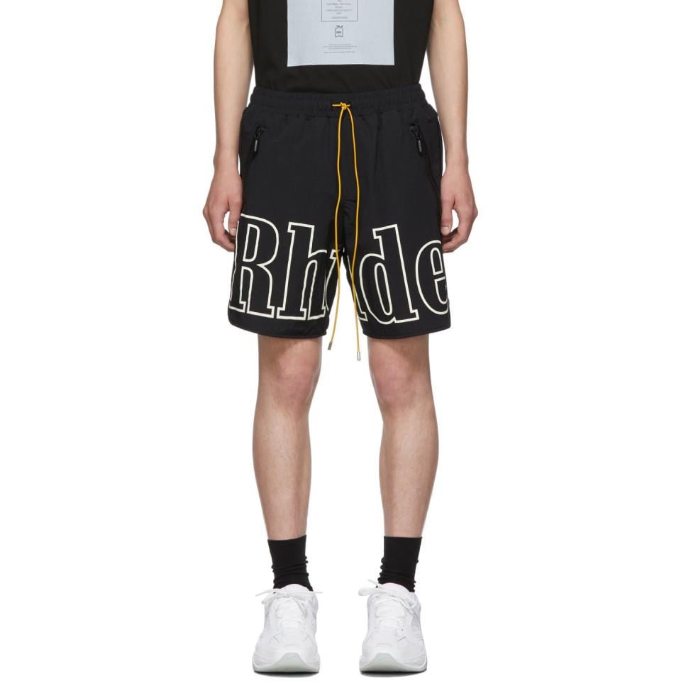 Rhude Black Logo Shorts for Men | Lyst