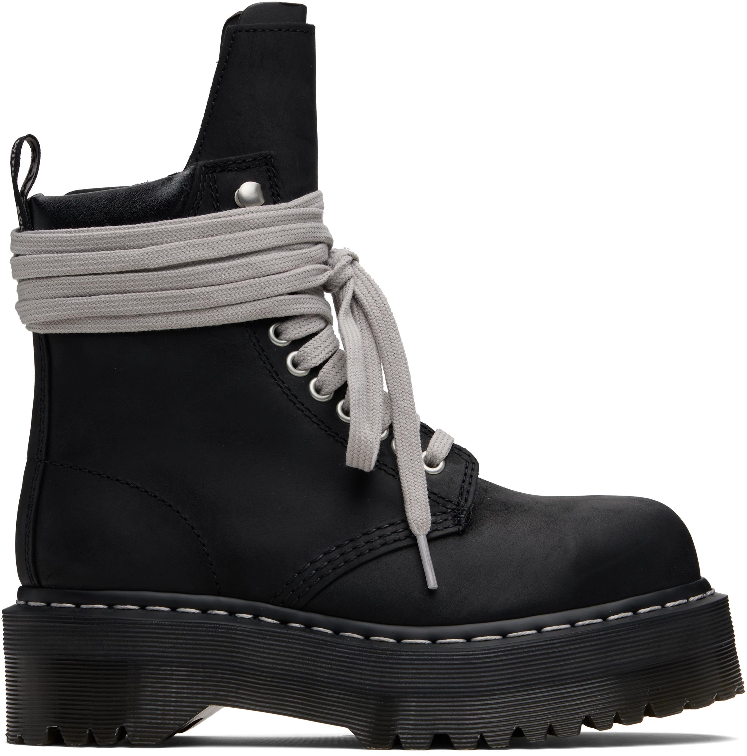 Rick Owens Dr. Martens Edition Quad Sole Steel Toe Boots in Black