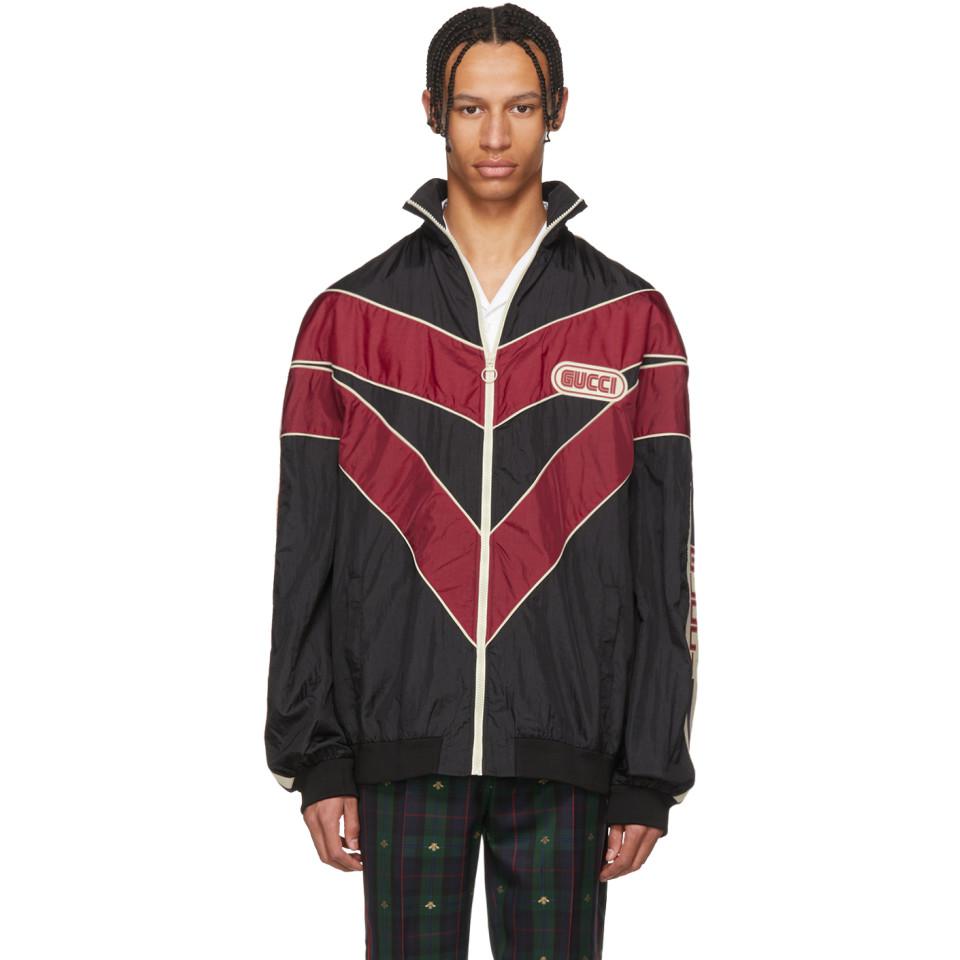 gucci jacket black and red