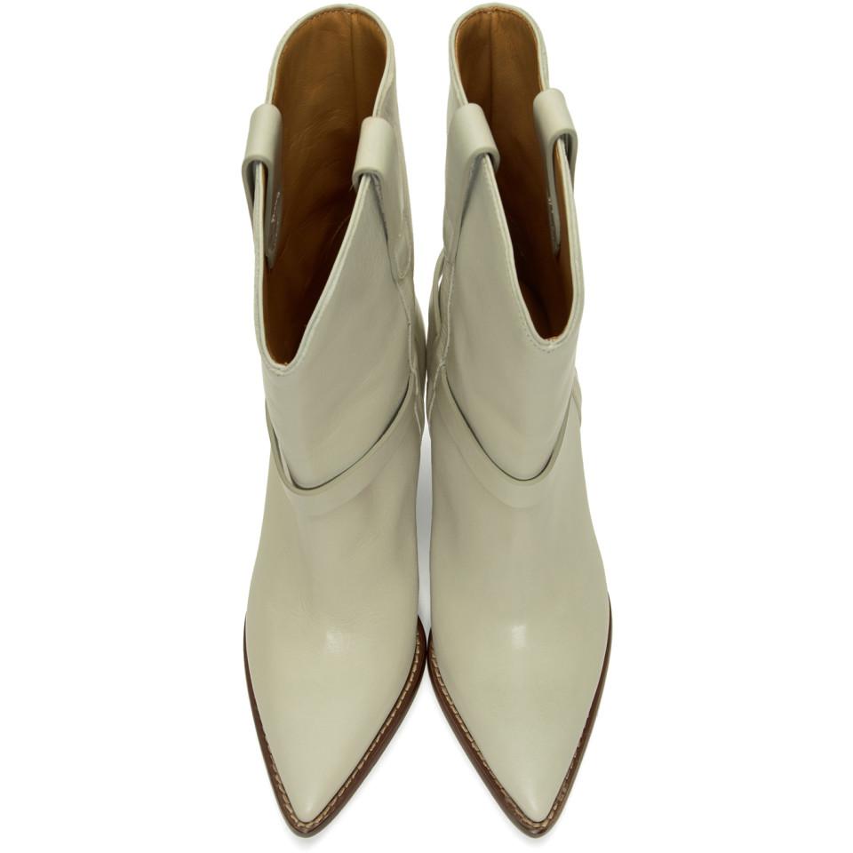 isabel marant lamsy boots white