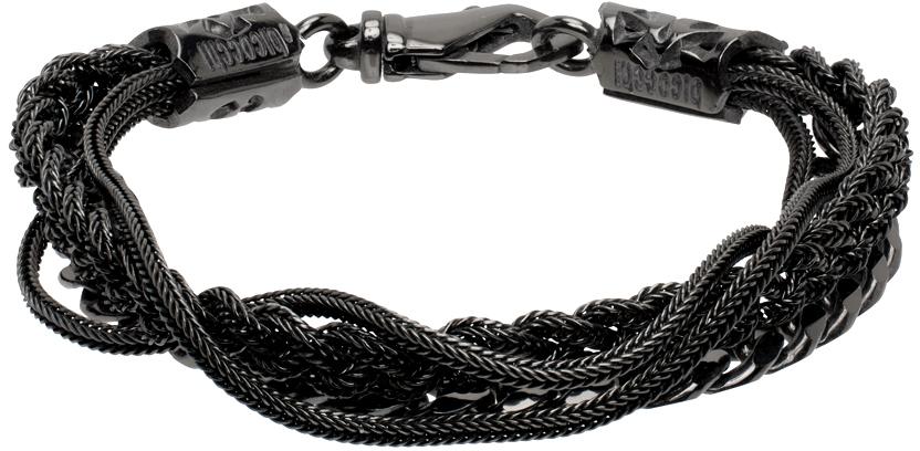 メンズ Emanuele Bicocchi Chain And Braided ブレスレット ブラック 