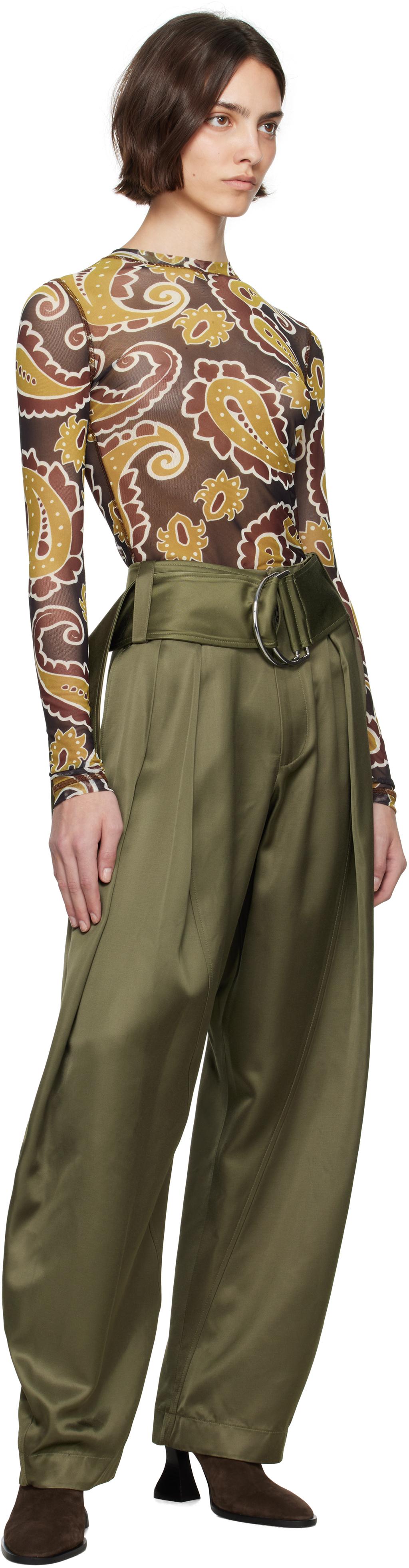 【関税込み】JW Anderson カーキ Pleated Dリング トラウザーズ JW Anderson カーキ Pleated Dリング トラウザーズ グリーン | Lyst
