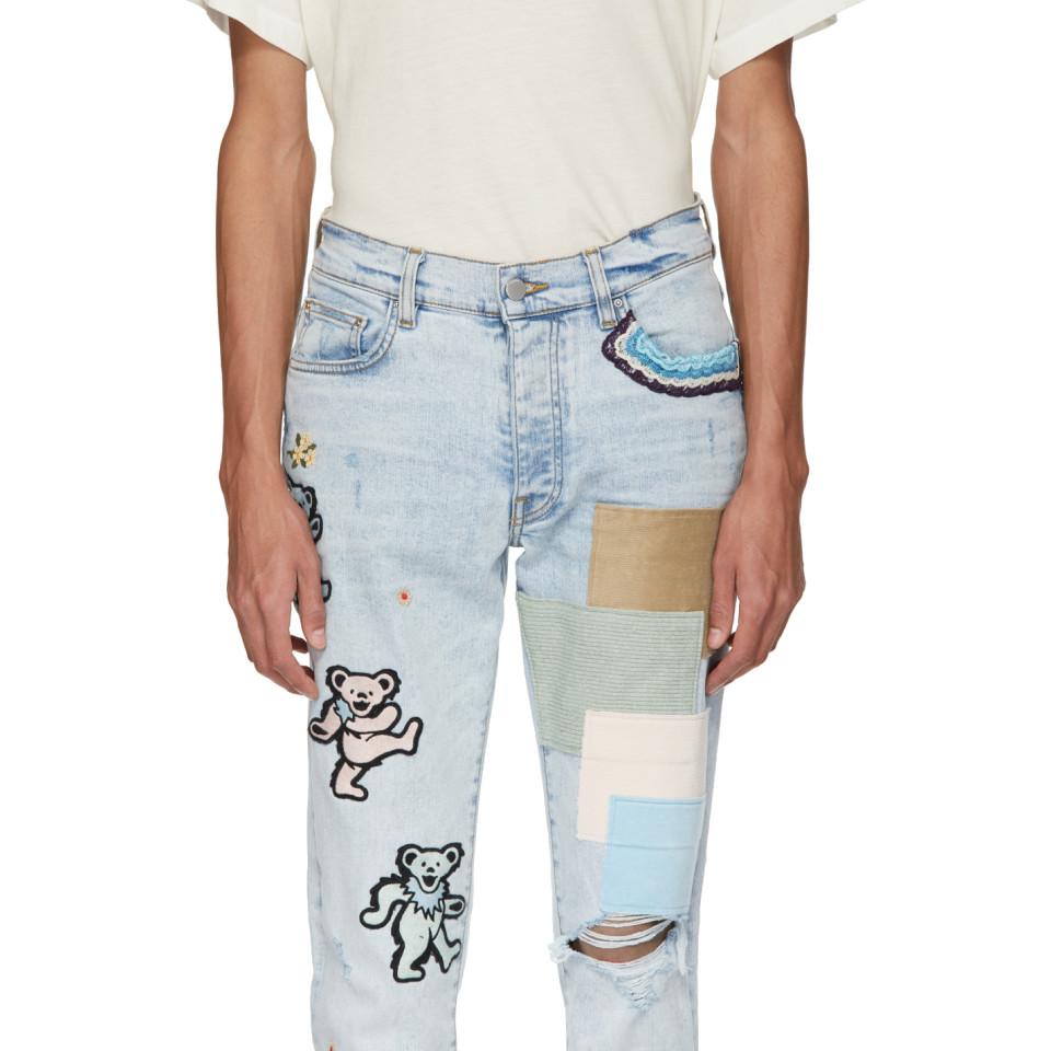 grateful dead thrasher classic jeans amiri