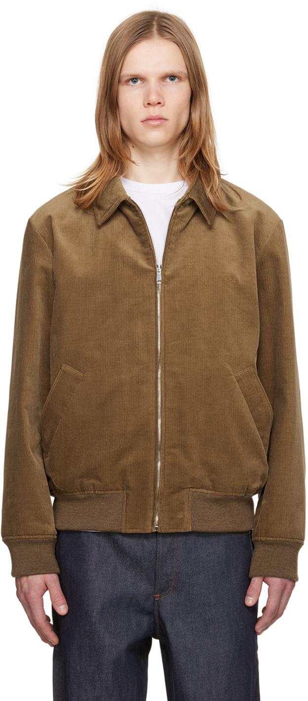 A.P.C. メンズ ブラウン Gilles ボンバージャケット ジャケット