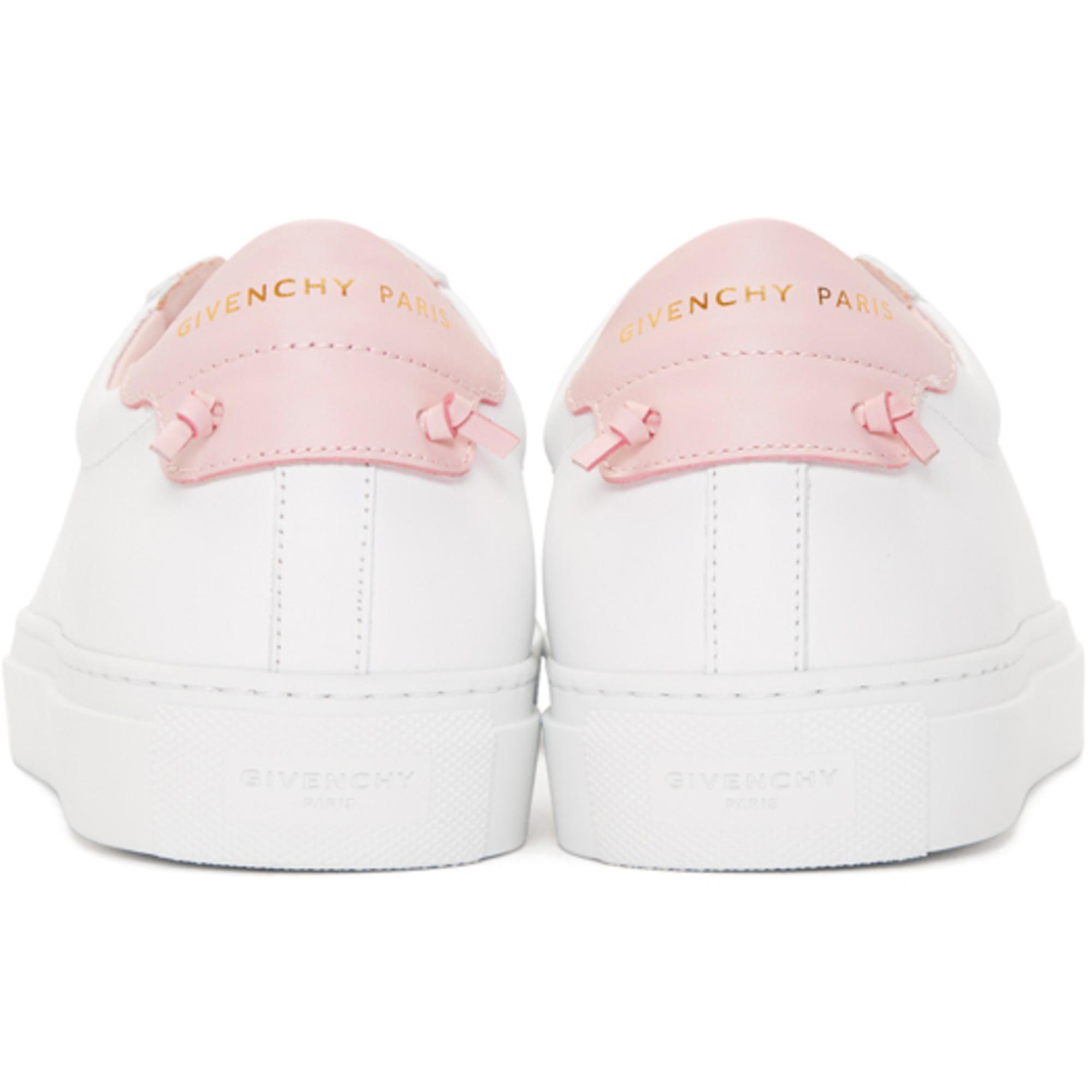White And Pink Urban Knots Sneakers 