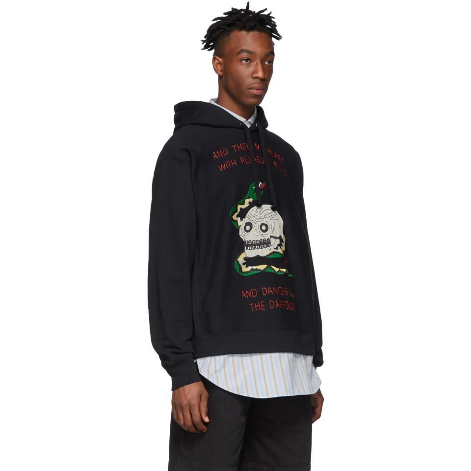 Gucci Black Skull And Snake Hoodie for Men - Lyst