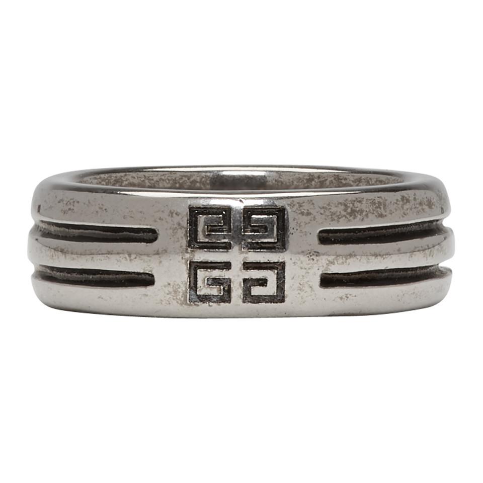 Givenchy Silver Double Row 4g Ring in Metallic for Men - Lyst