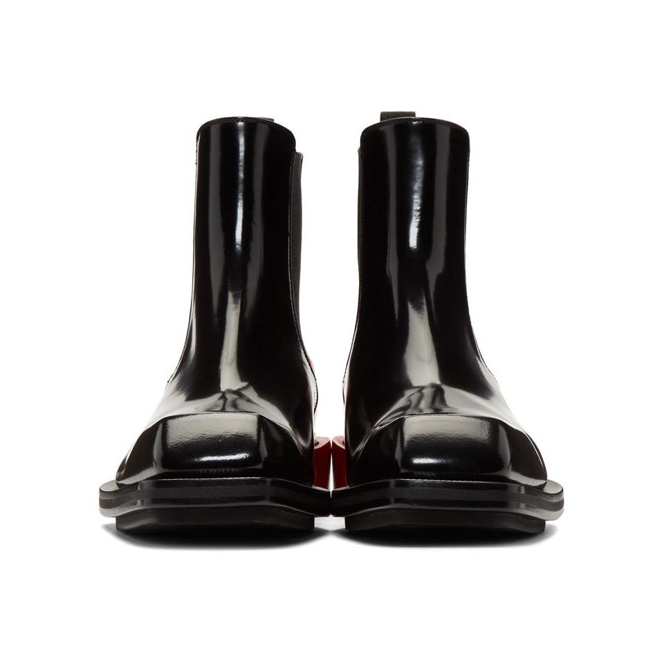 Alexander McQueen Men's Colorblock Leather Boots in Black for Men 