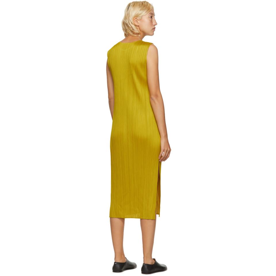mid length yellow dress