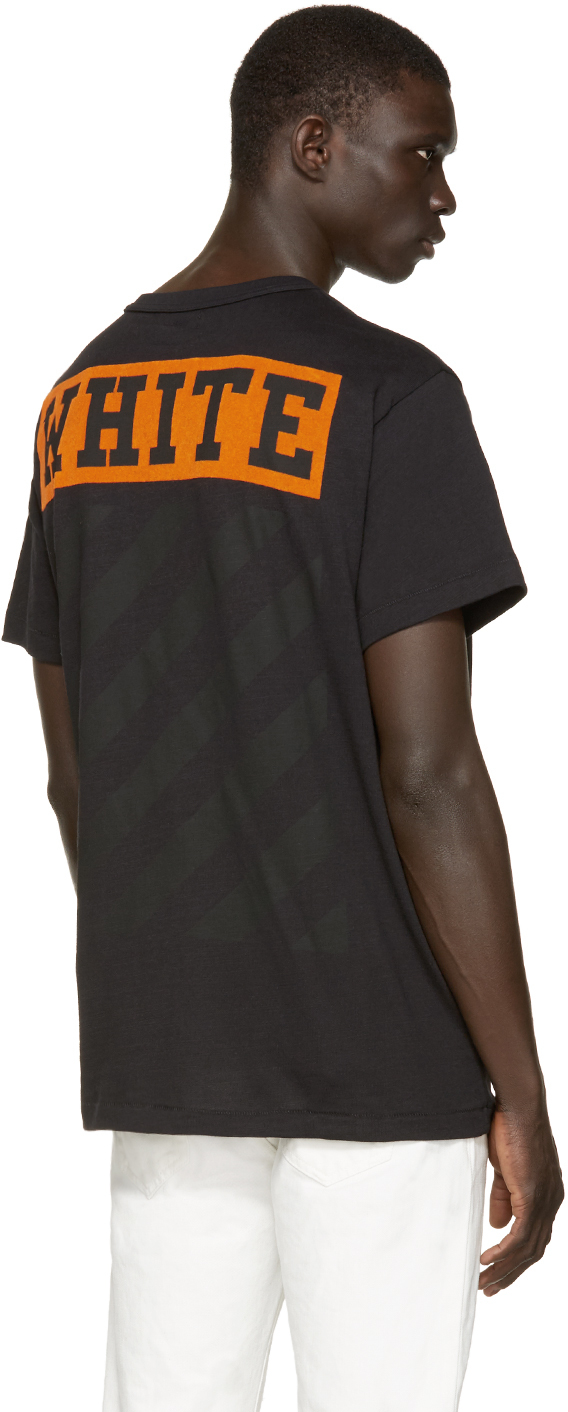 Off-White c/o Virgil Abloh Velvet Black & Orange Box T-shirt for Men | Lyst