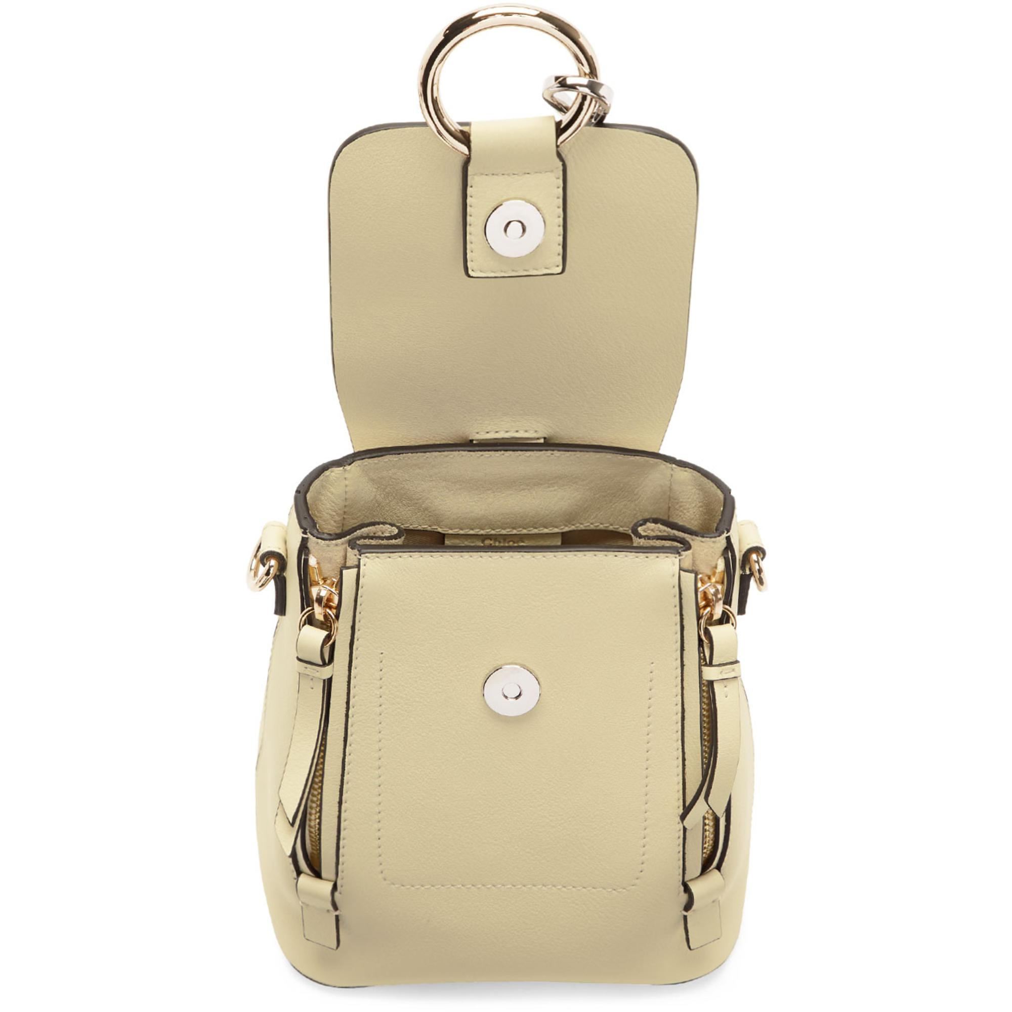Chloé Leather Off-white Mini Faye Backpack - Lyst