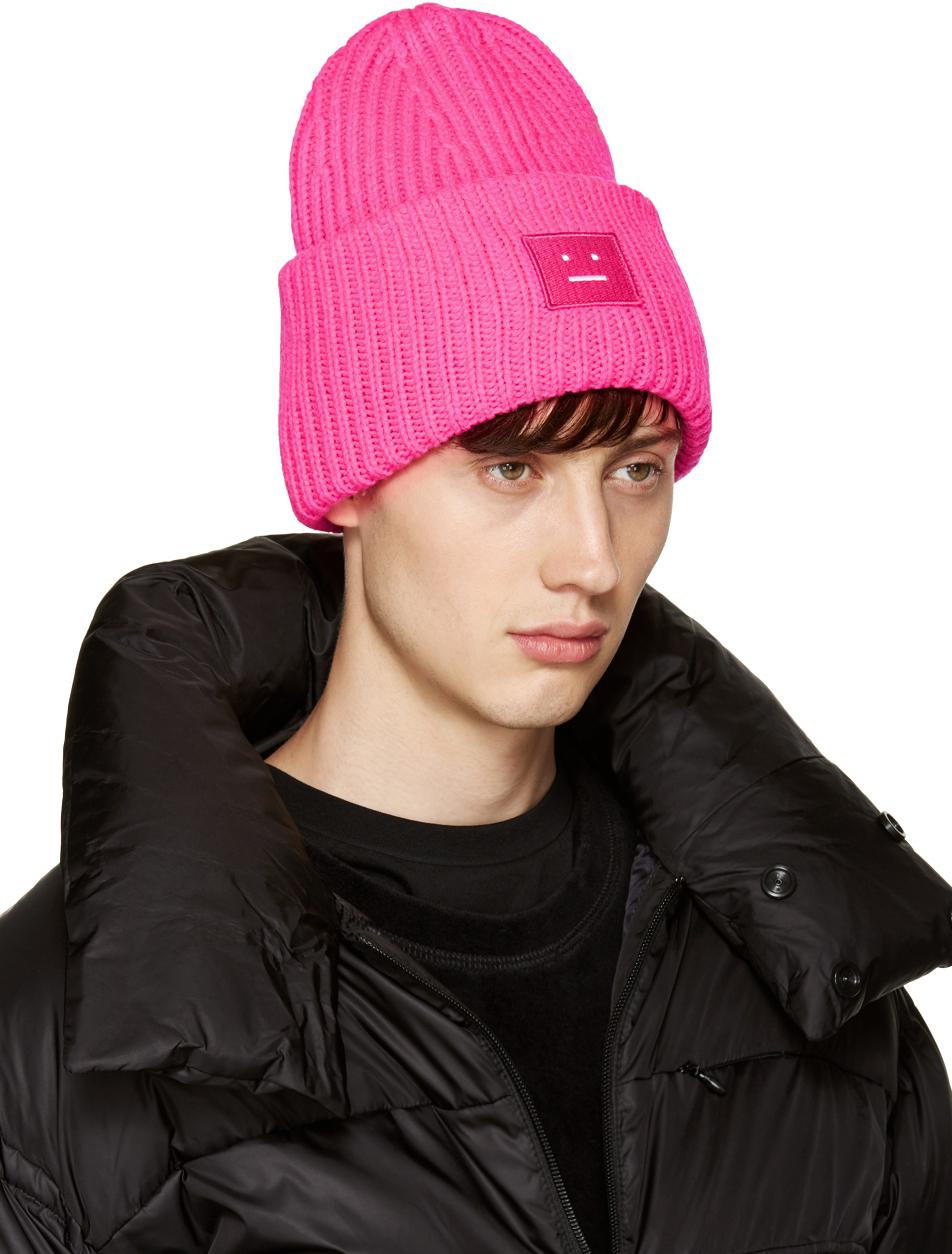 acne beanie pink