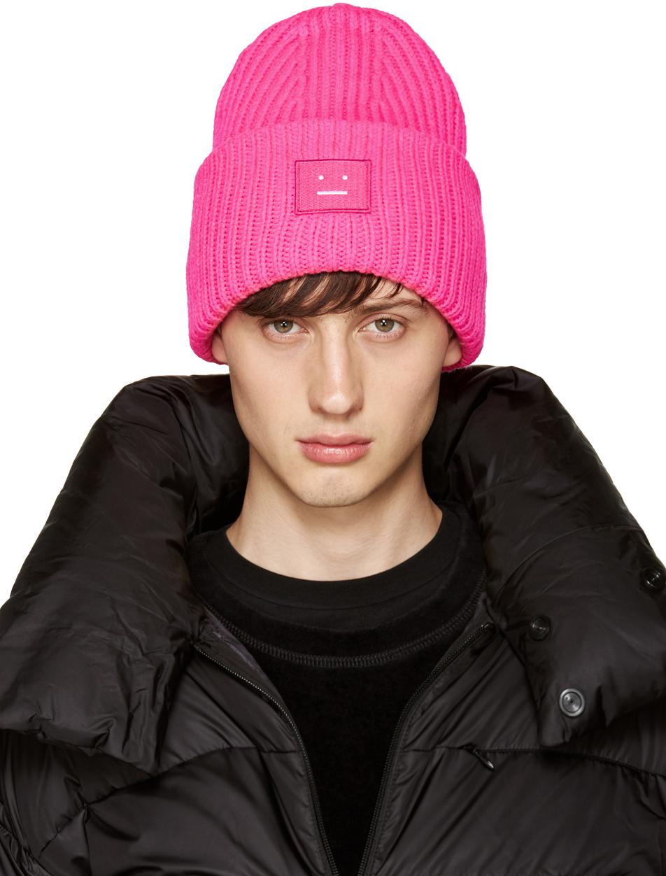 Acne Studios Wool Pink Pansy Beanie for 