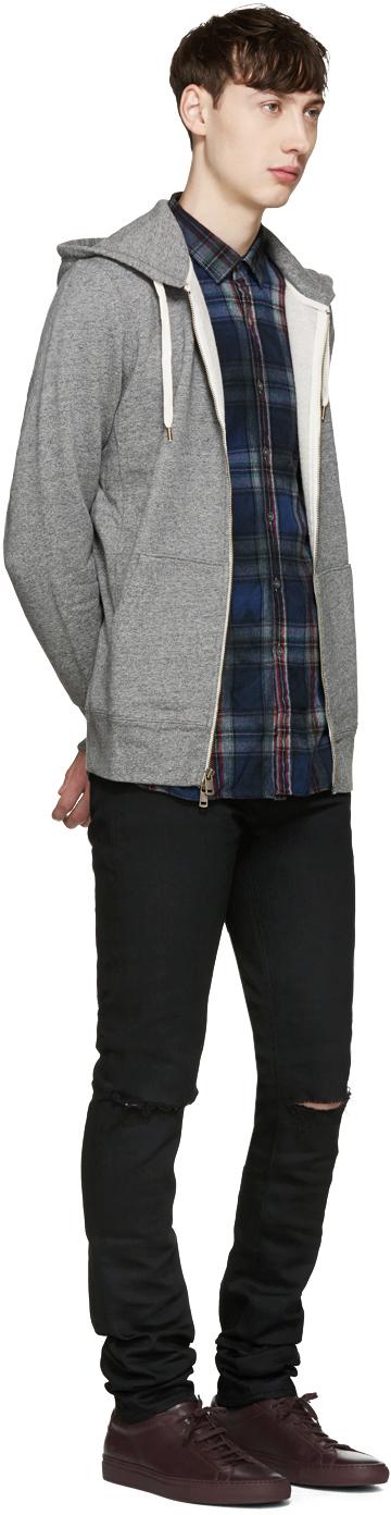 levi s grey original zip up hoodie in gray for lyst levi s grey original zip up hoodie in gray for lyst