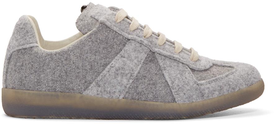 Maison Margiela Grey Felt Replica Sneakers in Gray | Lyst