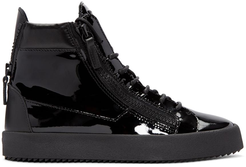 Giuseppe Zanotti Black Patent Leather London High-top Sneakers for Men ...