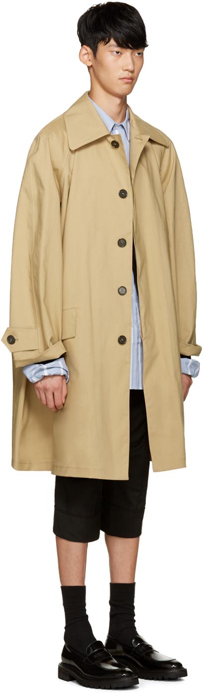 beige rain mac