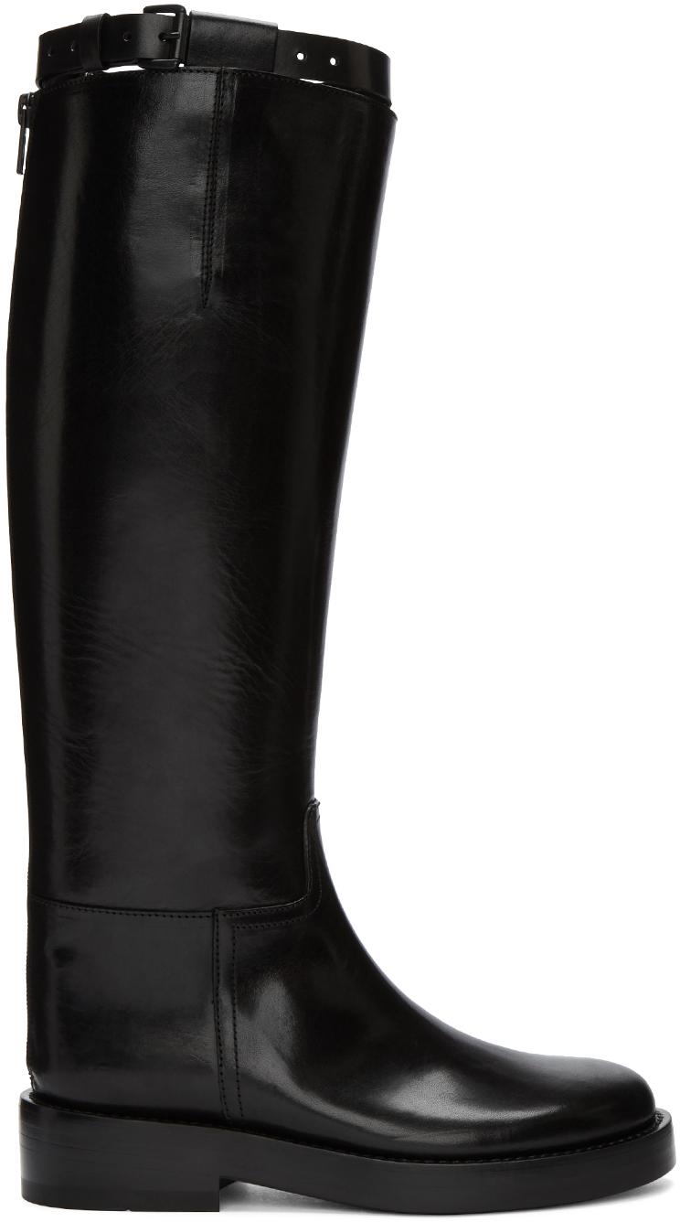Ann Demeulemeester Leather Black Lucido Tall Boots for Men - Lyst