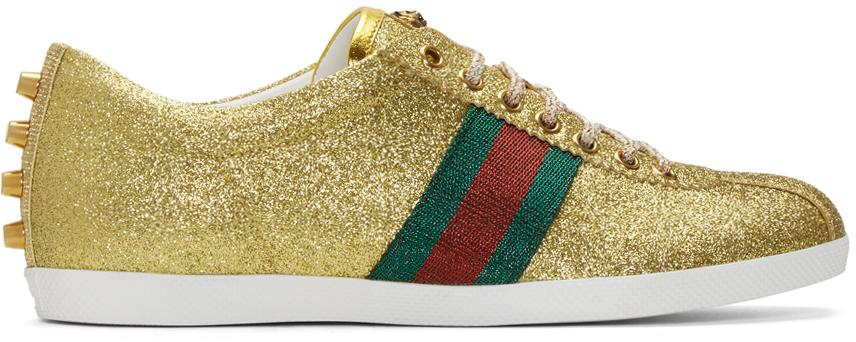 gucci shoes gold glitter