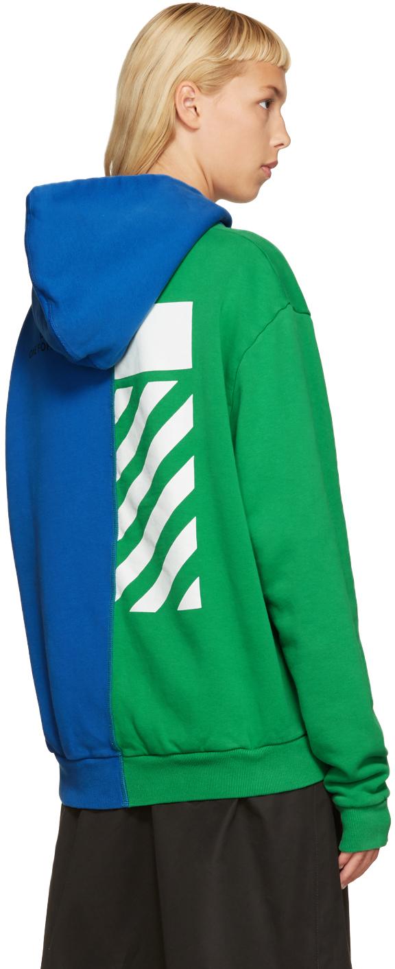 Off-White c/o Virgil Abloh Blue & Green Reassembled Hoodie | Lyst