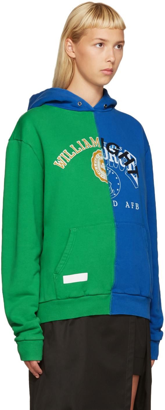 Off-White c/o Virgil Abloh Cotton Blue & Green Reassembled Hoodie - Lyst