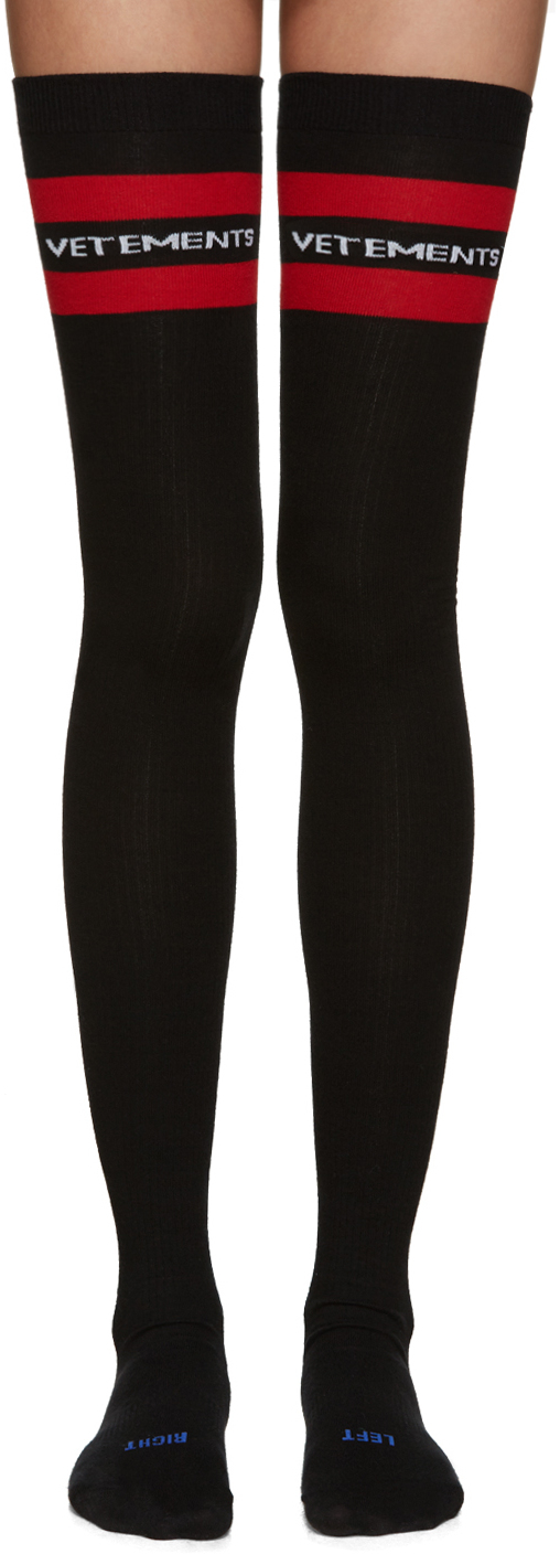 Vetements Ssense Exclusive Black Thigh-high Socks | Lyst