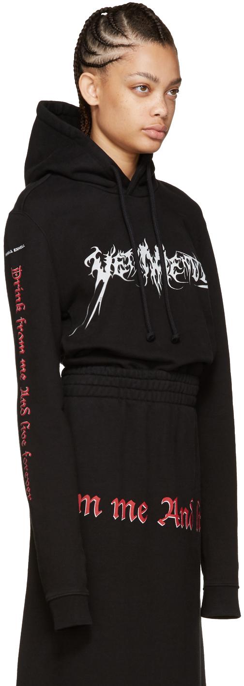 Vetements graphic-print Long-Sleeve Hoodie - Black