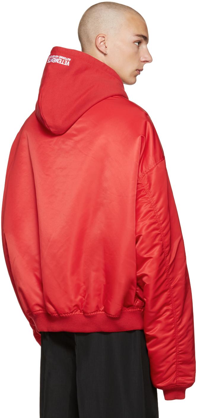 Vetements Red Oversized Bomber Jacket for Men | Lyst
