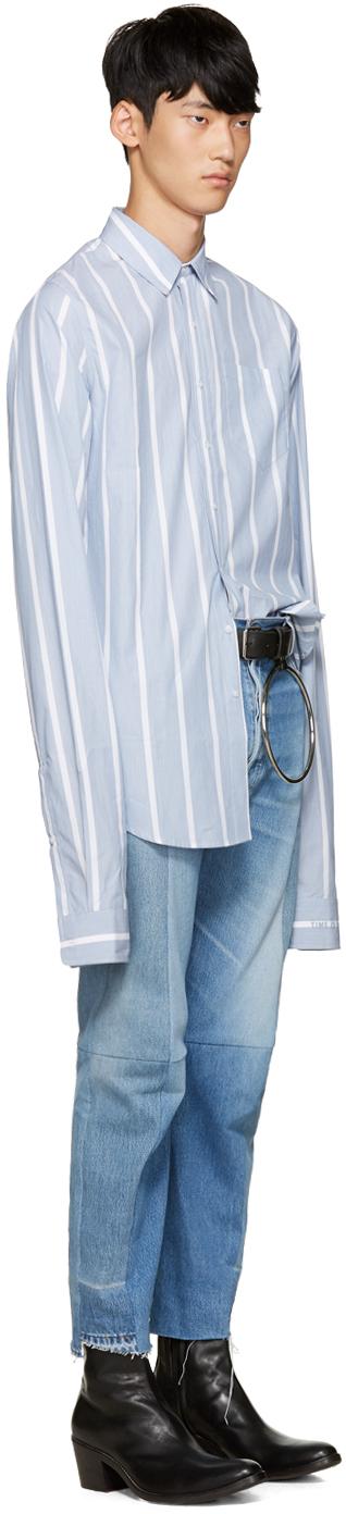Vetements Cotton Blue Striped Shirt for Men - Lyst