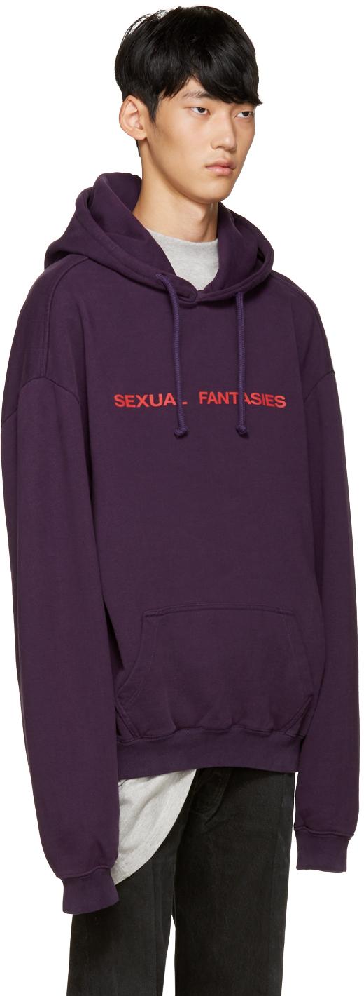 Vetements Cotton Purple 'sexual Fantasies' Hoodie for Men - Lyst