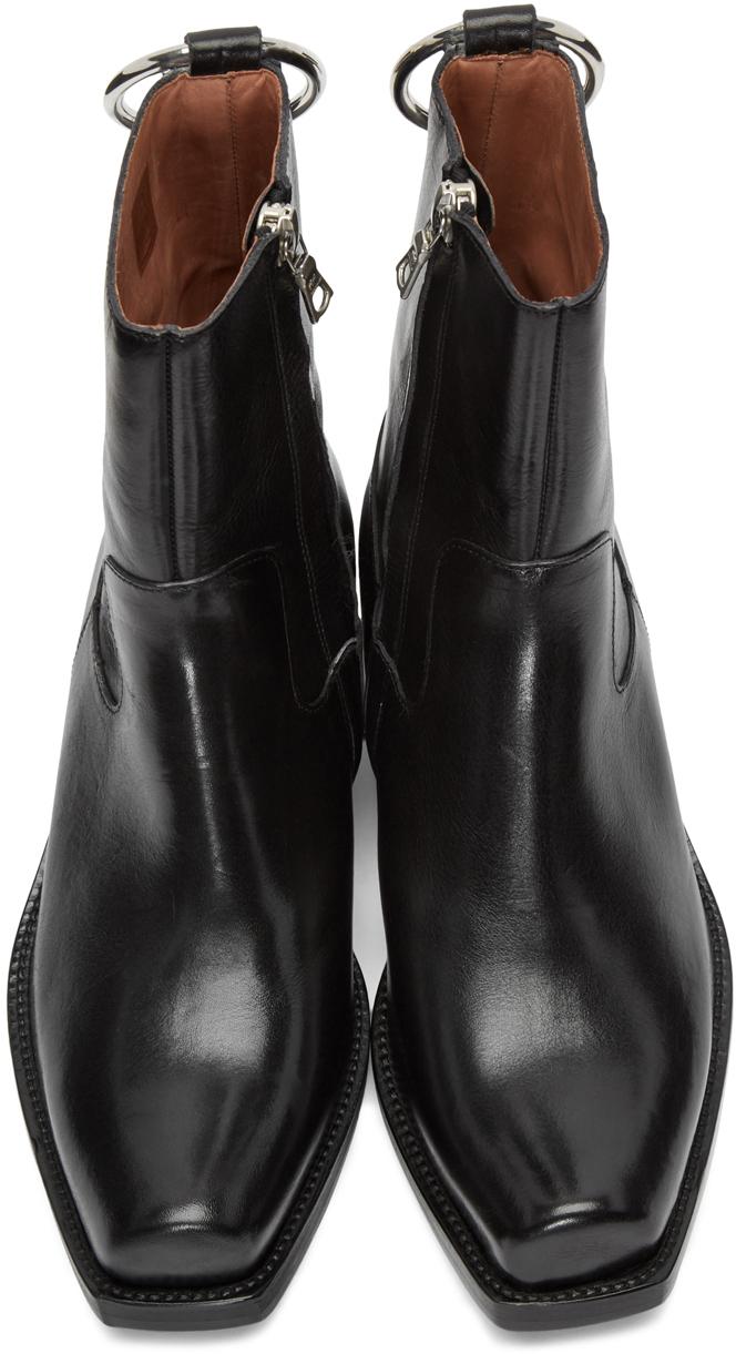 Vetements Black Leather Ring Ankle Boots for Men - Lyst
