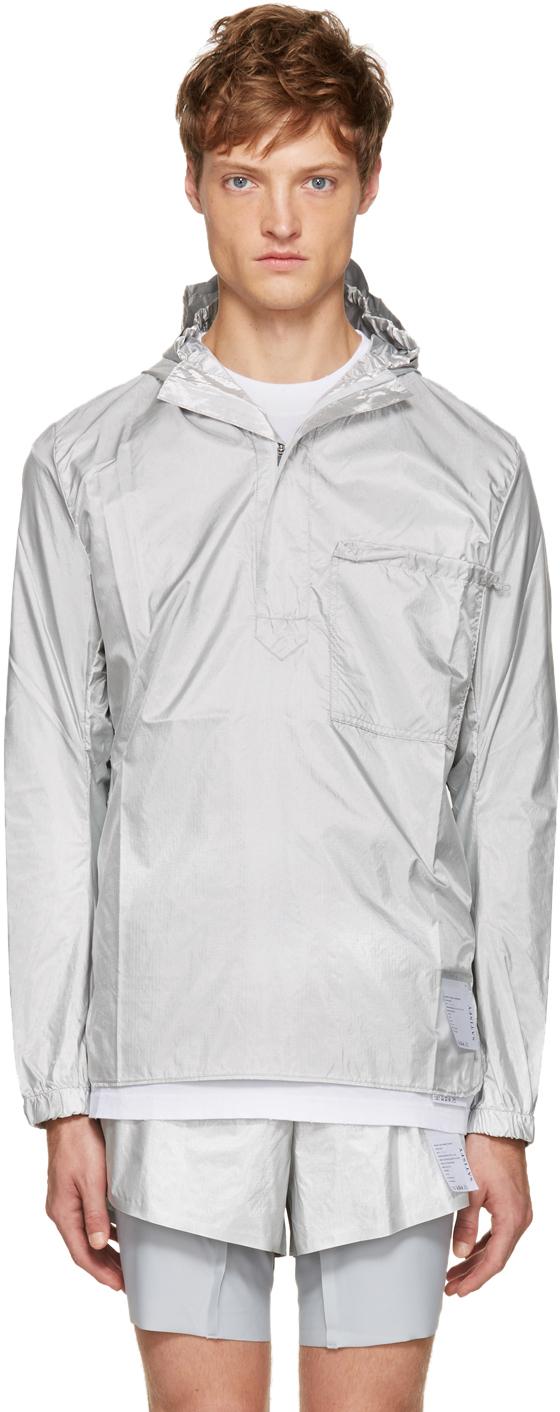silver windbreaker