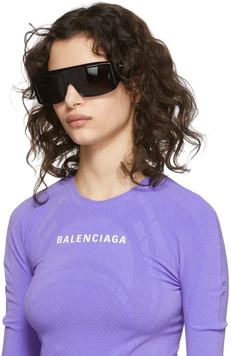Balenciaga Oversized Flat Top Sunglasses in Black | Lyst