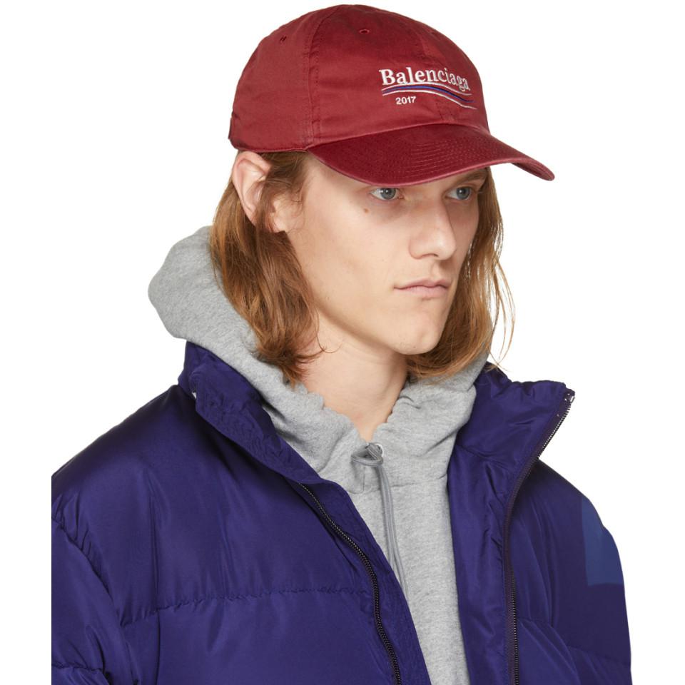 Balenciaga Cotton Red Campaign Logo Cap 