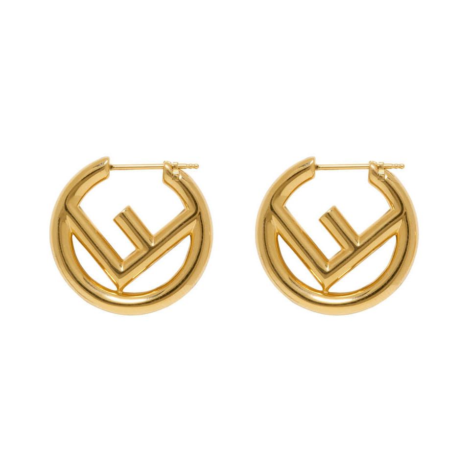 Fendi Gold F Is Earrings - Lyst