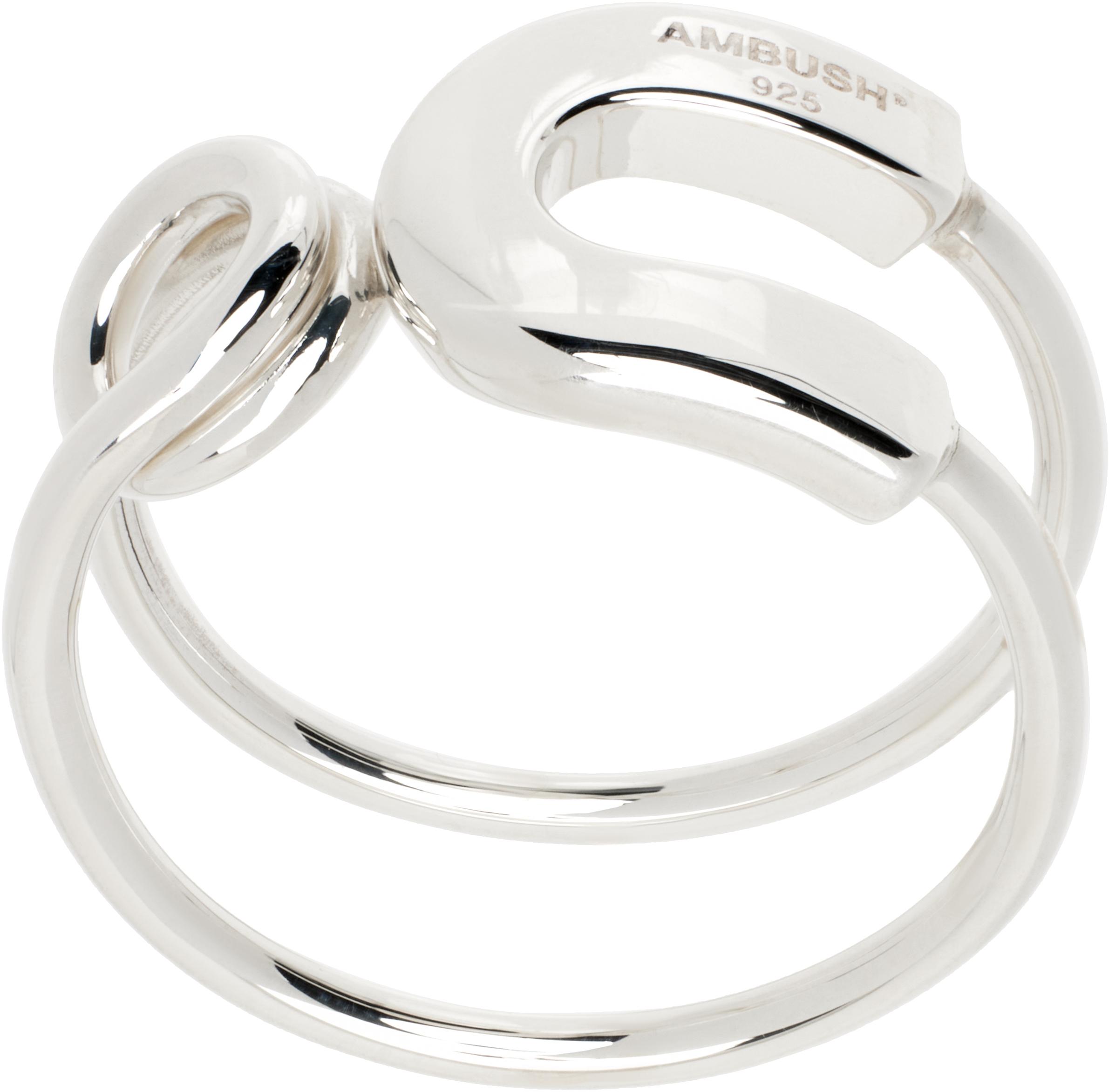 Ambush Safety Pin Ring in Metallic for Men | Lyst