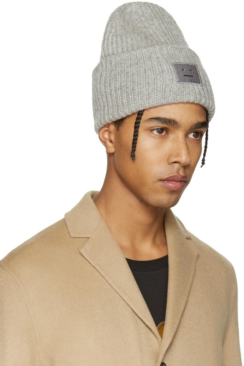 acne grey beanie
