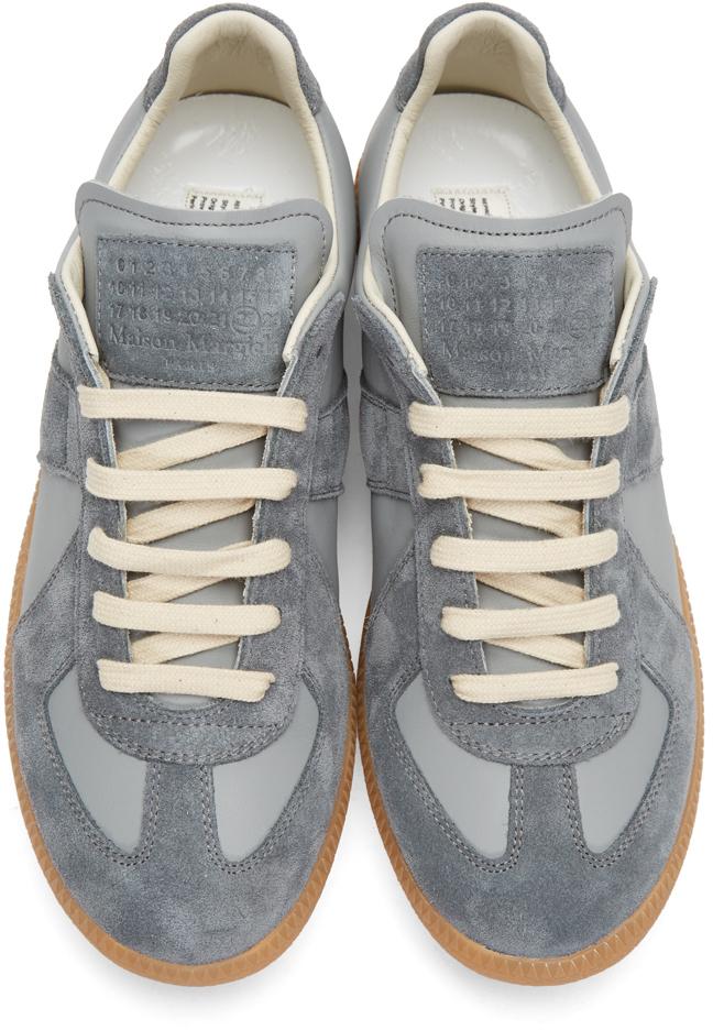 Maison Margiela Grey Replica Sneakers in Gray for Men | Lyst