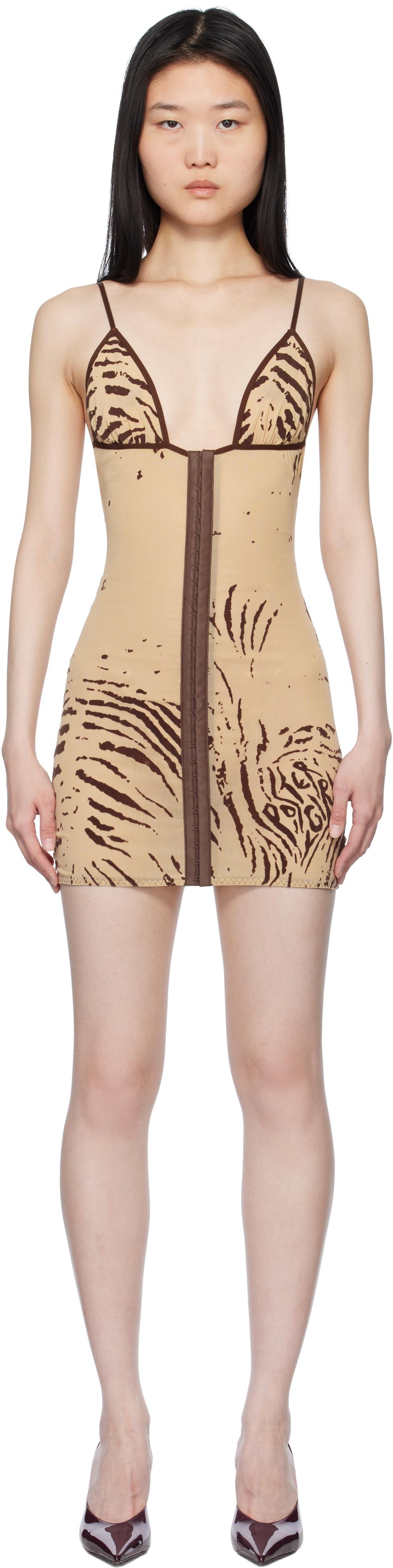 Poster Girl Doll Zebra Print Minidress in Black | Lyst