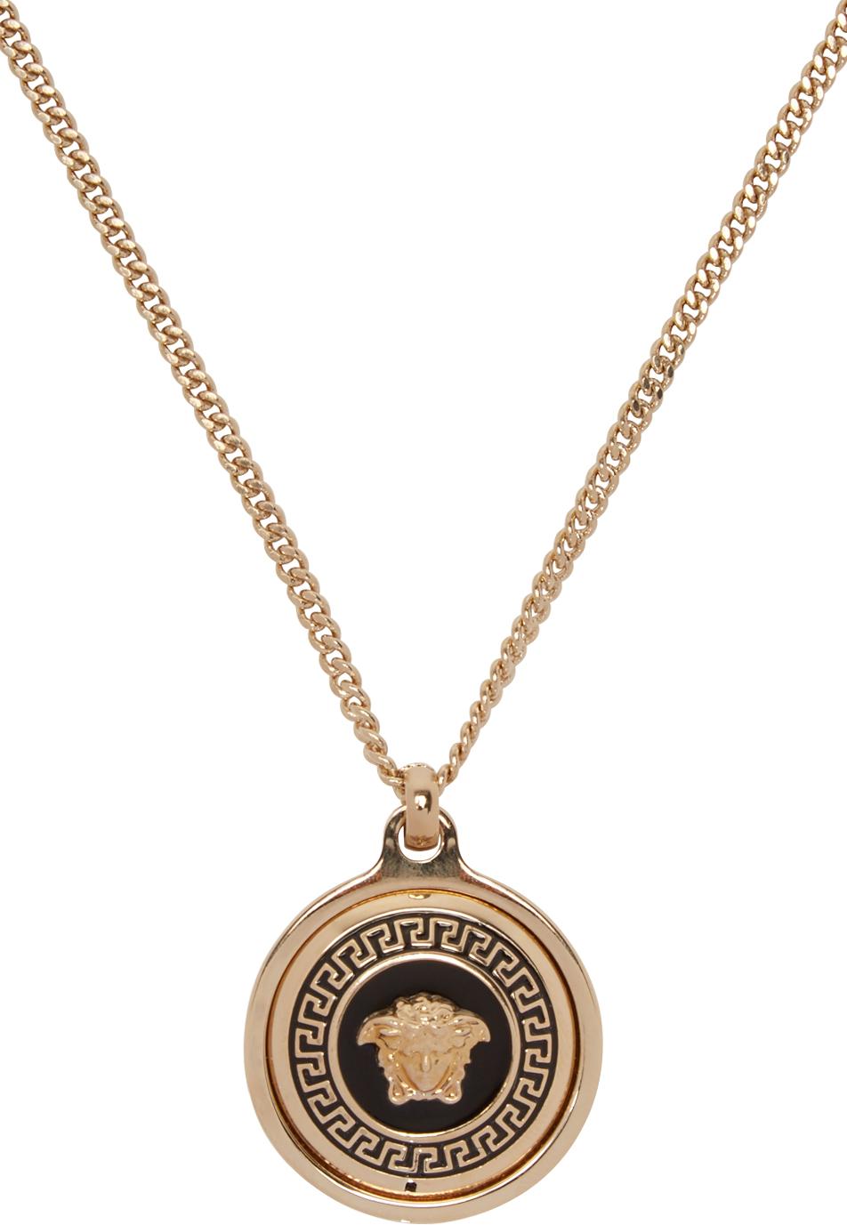 Versace Gold Enamel Medusa Necklace in Metallic - Lyst