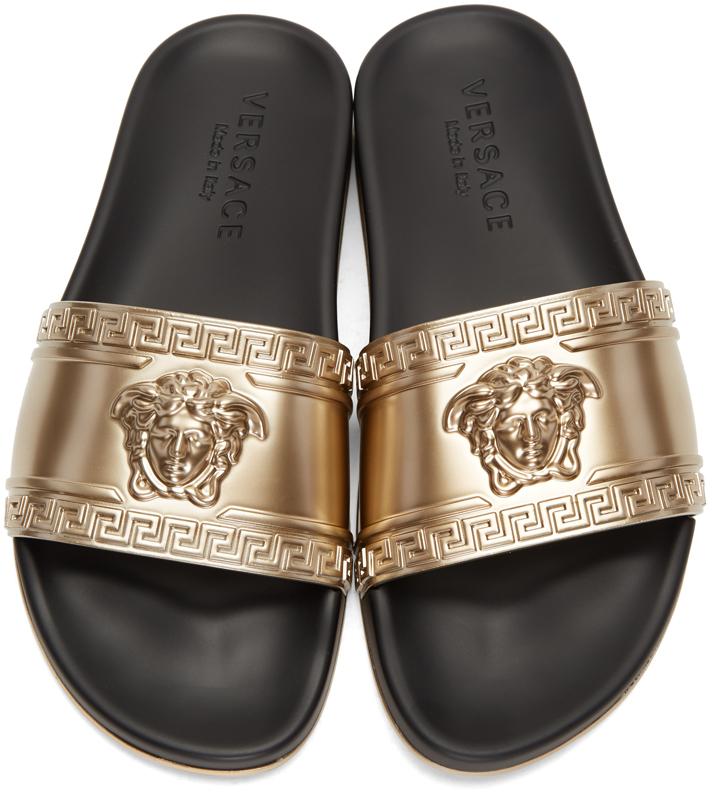 versace sandals gold