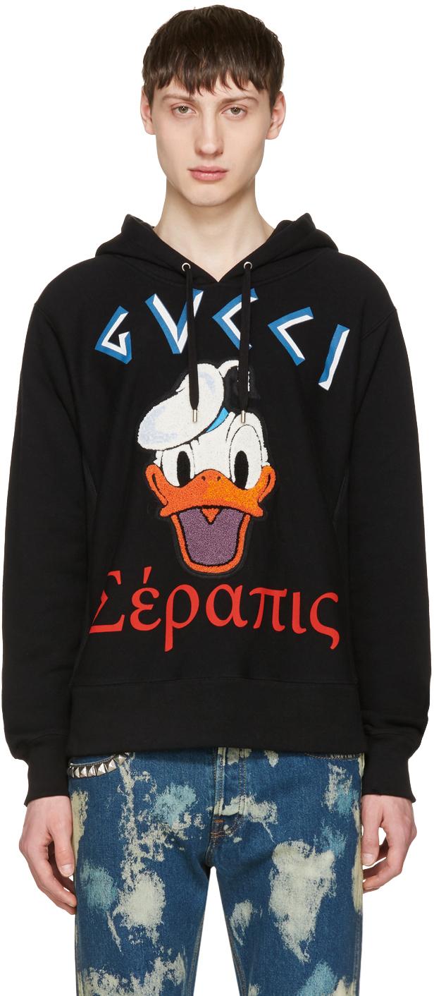 Gucci Black Donald Duck Hoodie Men | Lyst