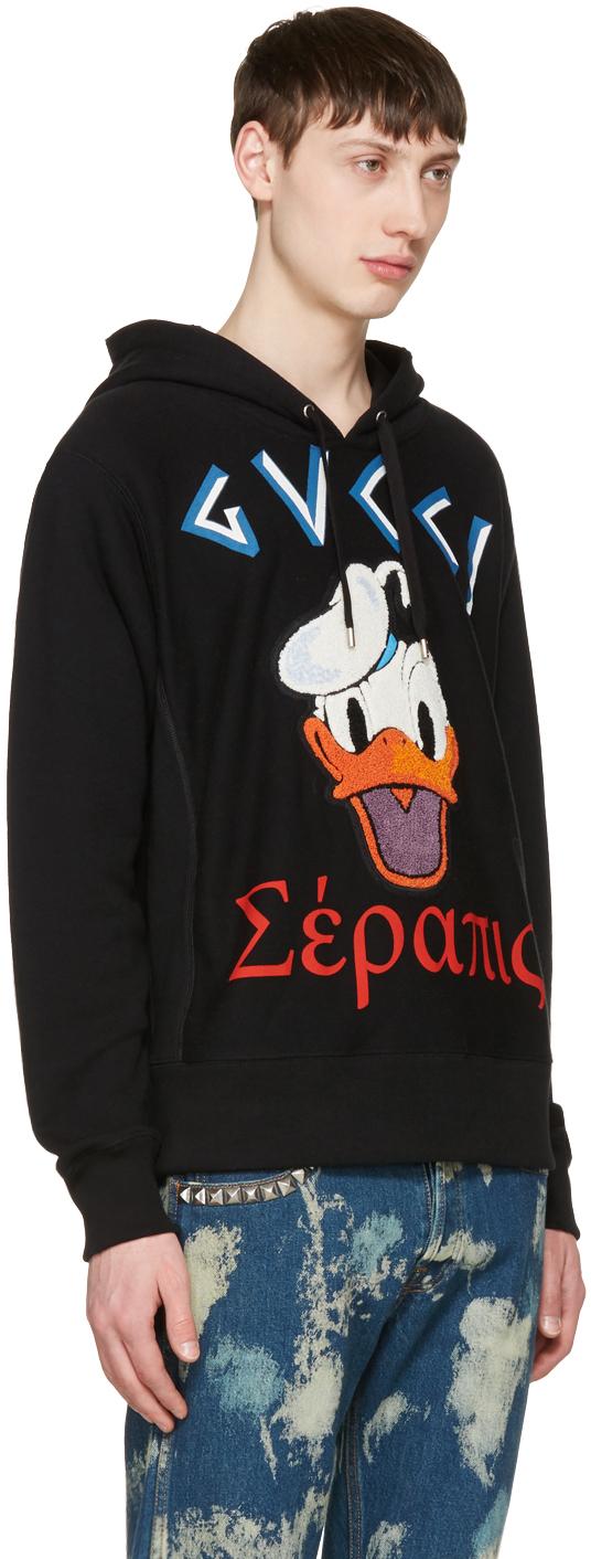 Gucci Black Donald Duck Hoodie for Men | Lyst