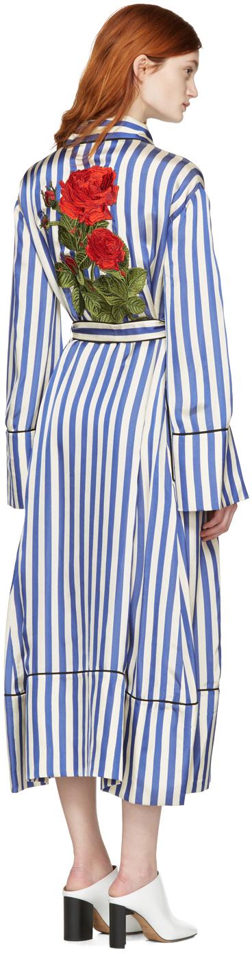 Off-White c/o Virgil Abloh Blue Striped Pyjama Robe | Lyst