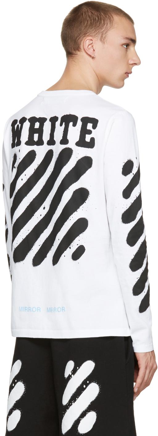 Off-White c/o Virgil Abloh White Diagonal Spray Long Sleeve T-shirt for Men  | Lyst