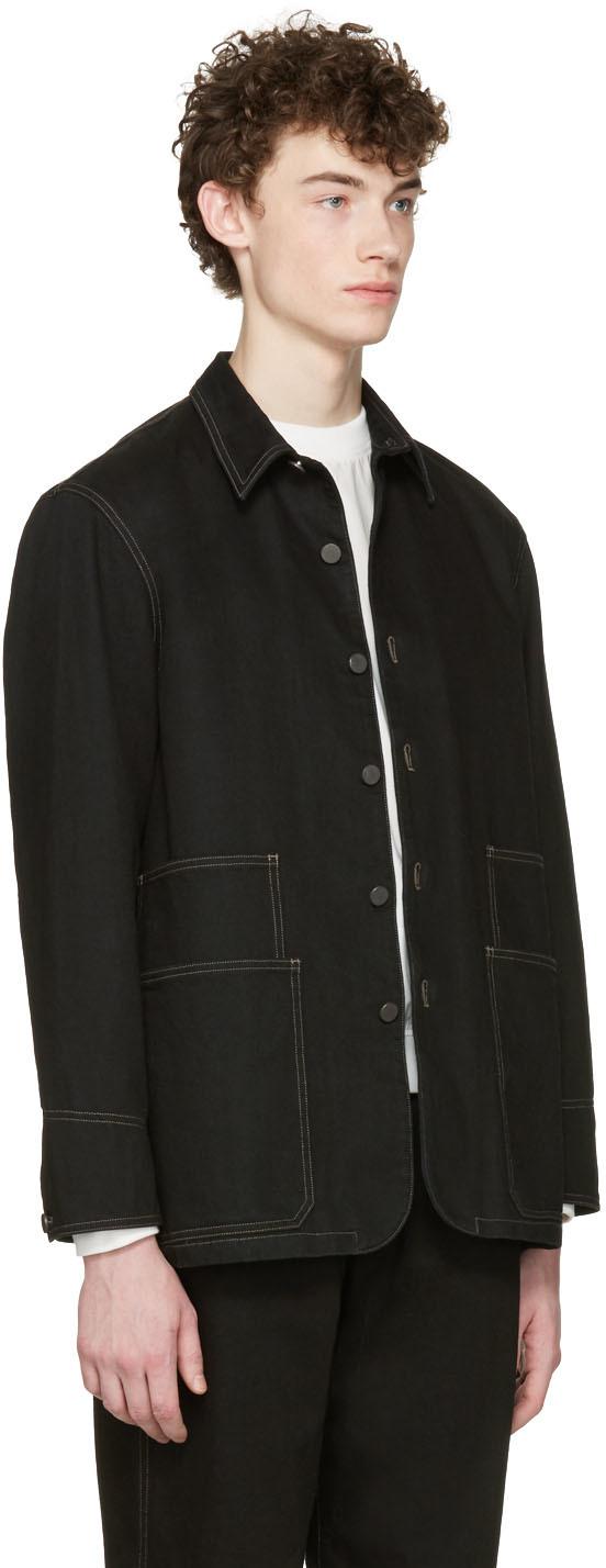 Lemaire Black Denim Jacket for Men | Lyst